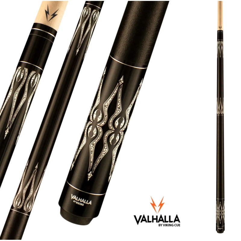 VIKING VALHALLA VA871 POOL CUE BLACK AND WHITE LINEN WRAP 13MM 19OZ