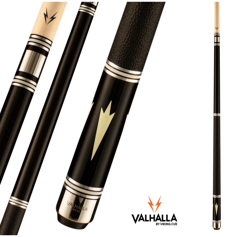 VIKING VALHALLA VA901 POOL CUE BLACK AND WHITE LEATHER WRAP 13MM 19OZ