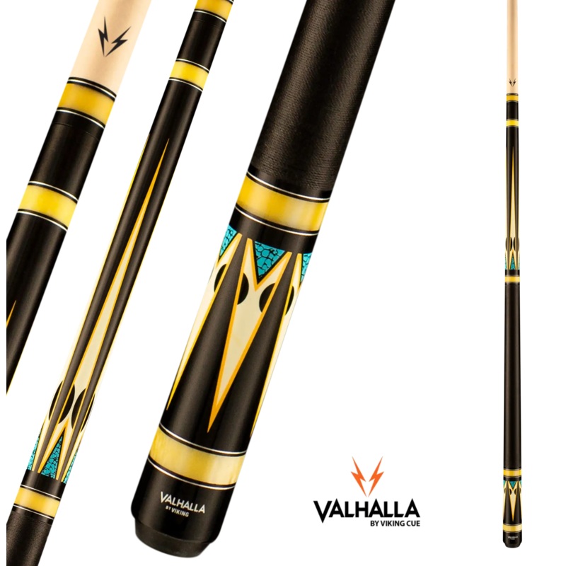 VIKING VALHALLA VA950 BLACK AND YELLOW POOL CUE 13MM 19OZ
