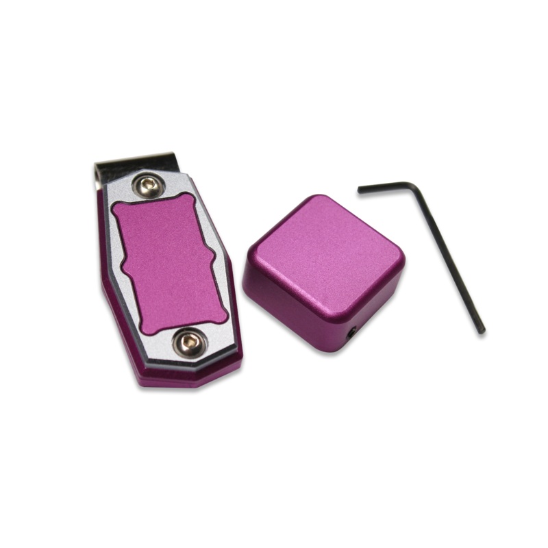 hq aluminium alloy magnetic snooker / pool cue chalk holder with belt clip