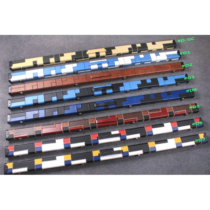 variant 1 piece patchwork snooker cue case with 2 slots