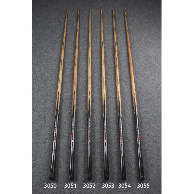 CHEVRONS+1 piece ash inlay english pool cue  #3050 – # 3055