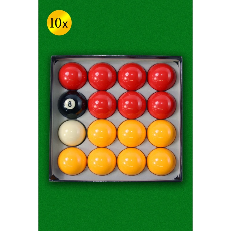 1-7/8 Inch Cue Ball with 2 Inch (50.8mm) Reds and Yellows English Pool Balls