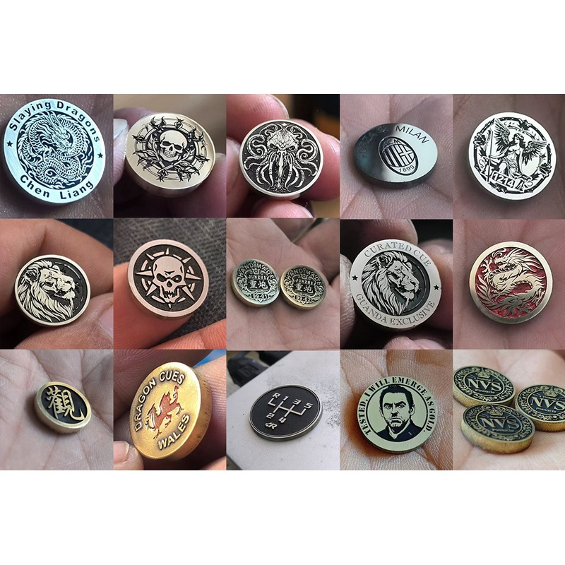 custom disc metal cue badge