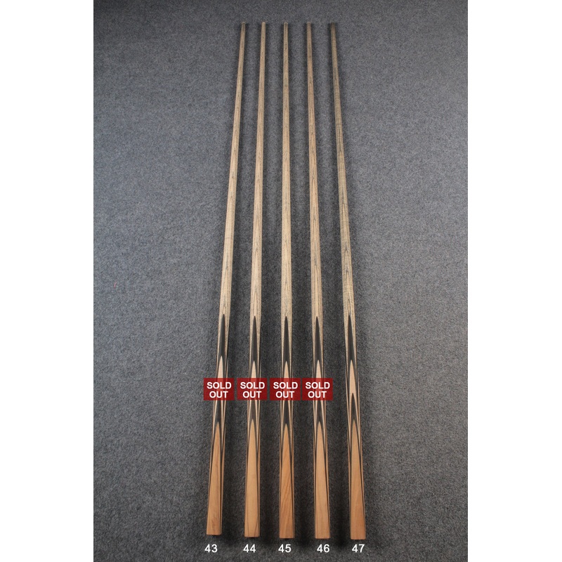 custom-made:  woods 1 piece handmade ASH snooker / pool cue #43 -#47 – made to order