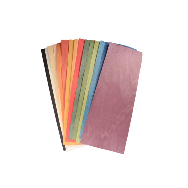 various colored maple veneers for cue making – 0.5 mm thickness -6 sheets of 38 x20 CM