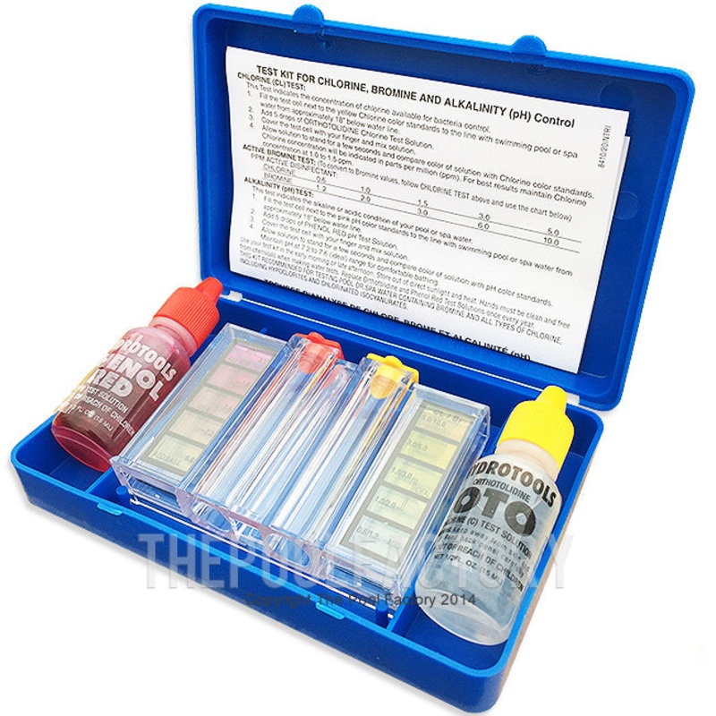 HydroTools Deluxe Dual Chlorine & pH Liquid Test Kit