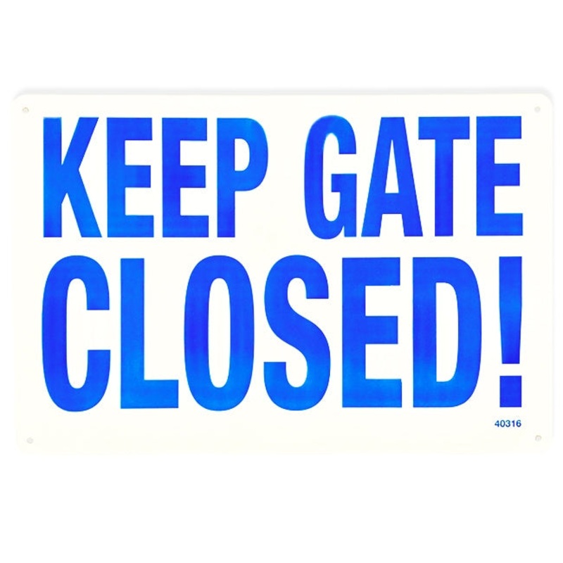 18″x12″ Keep Gate Closed Sign