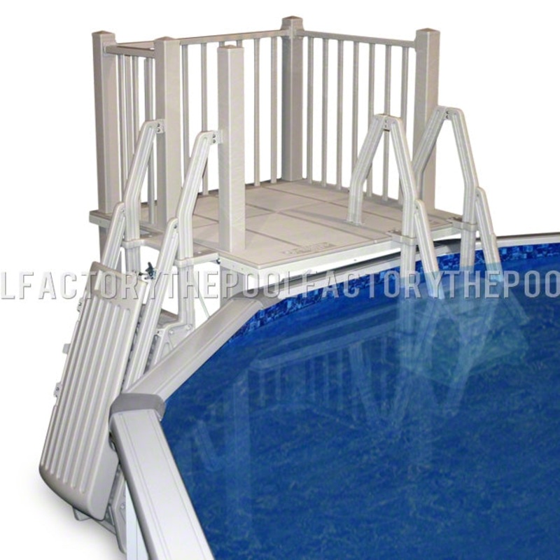 5’X5′ Resin Pool Deck With In-Pool & Ground to Deck Steps