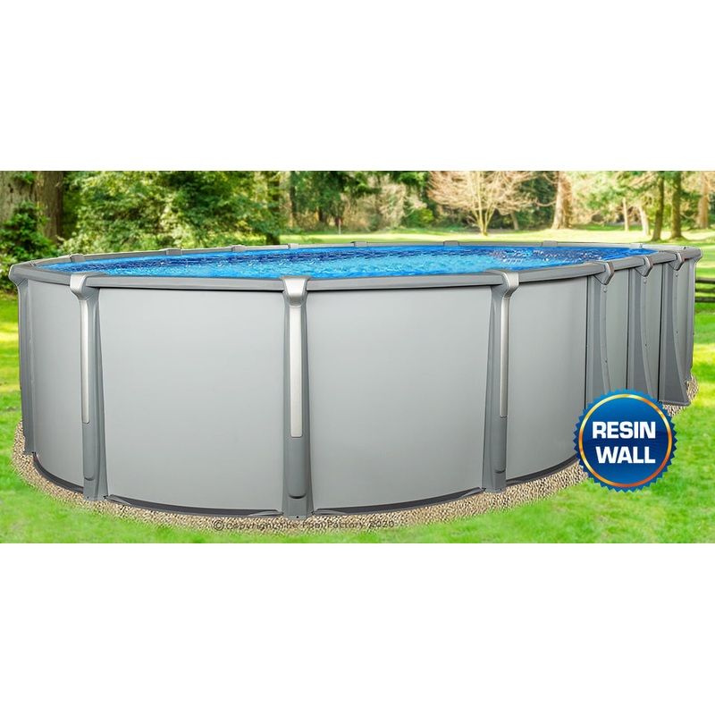 12’x24’x54″ Saltwater Aurora Oval Pool with Resin Composite Wall