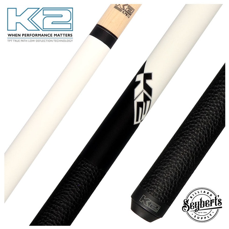 K2 Matte White Play Cue with Leather Wrap and LD 11.75mm Shaft – KLCWH