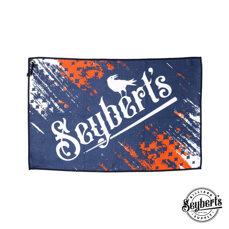 Seybert’s Logo Red White and Blue Billiard Towel with Caribiner