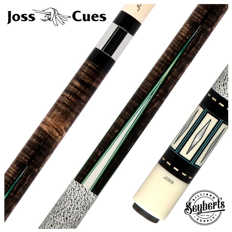 Joss Walnut-Stained Maple with Blue and White Points Pool Cue – JCHMO17