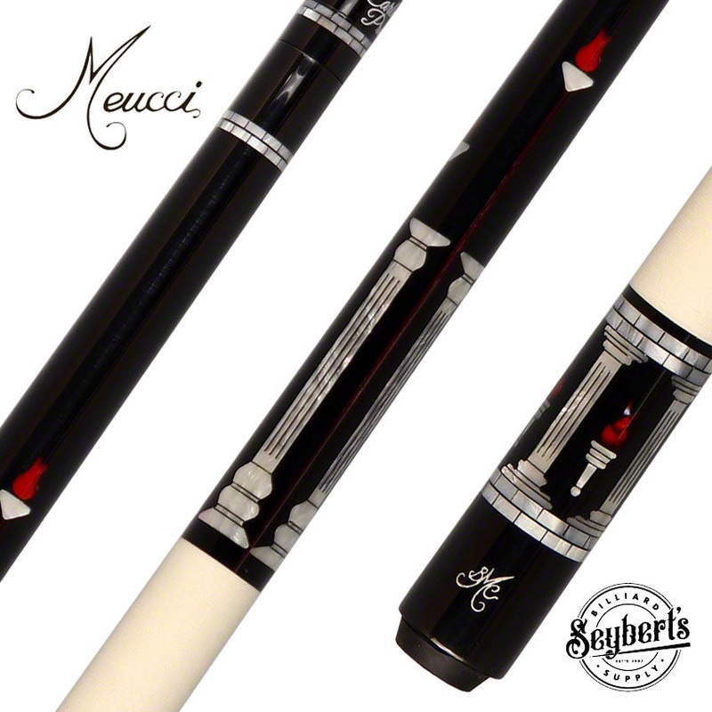 Meucci Pearl Torch White Wrap Pool Cue with Carbon Shaft