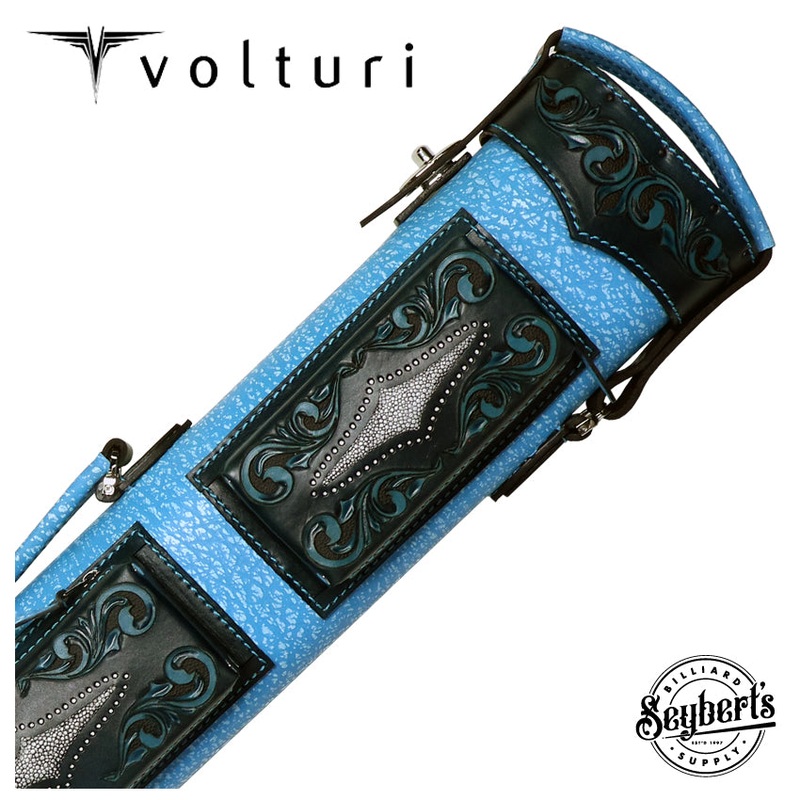 Volturi Custom Venice Style Turquoise 3×6 Hard Pool Cue Case