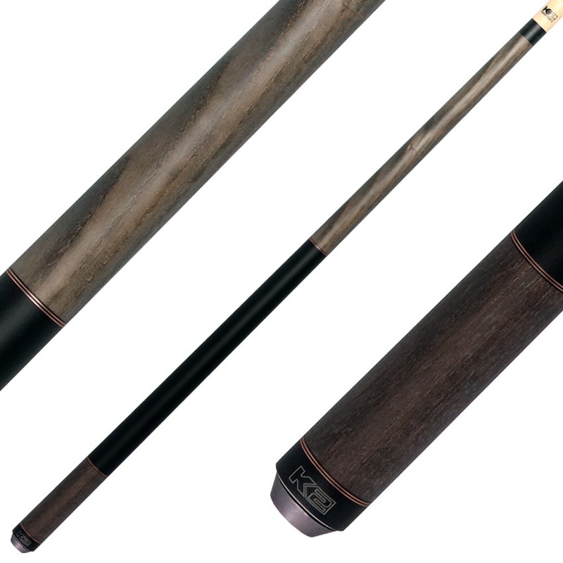 K2 KL118 No Wrap Pool Cue – Gray Stained Ash with 12.50mm LD Shaft