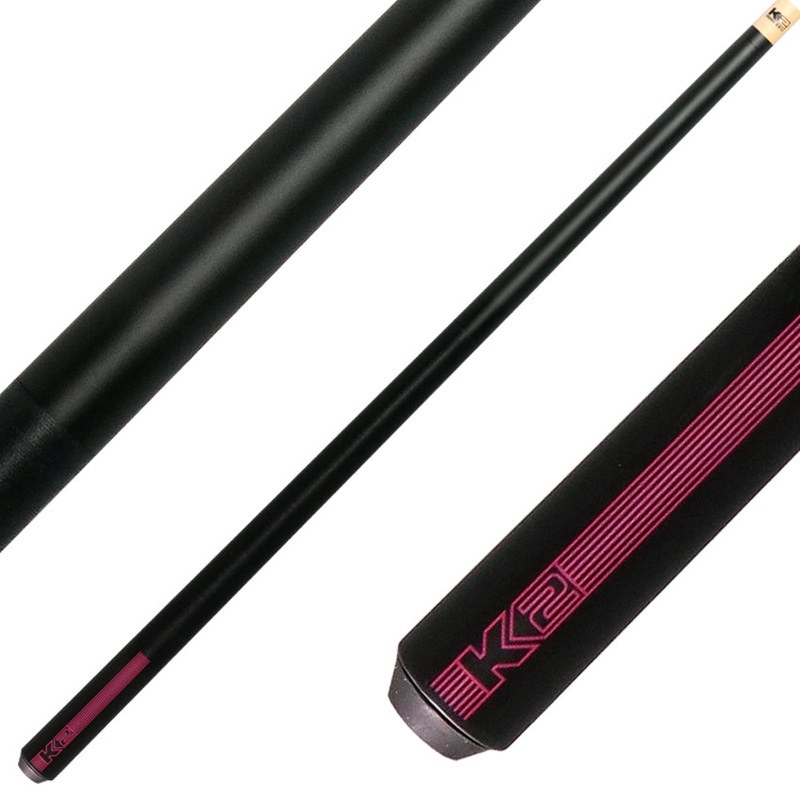 K2 KLB14 Black/Pink Sport Pool Cue with 12.50mm LD Shaft