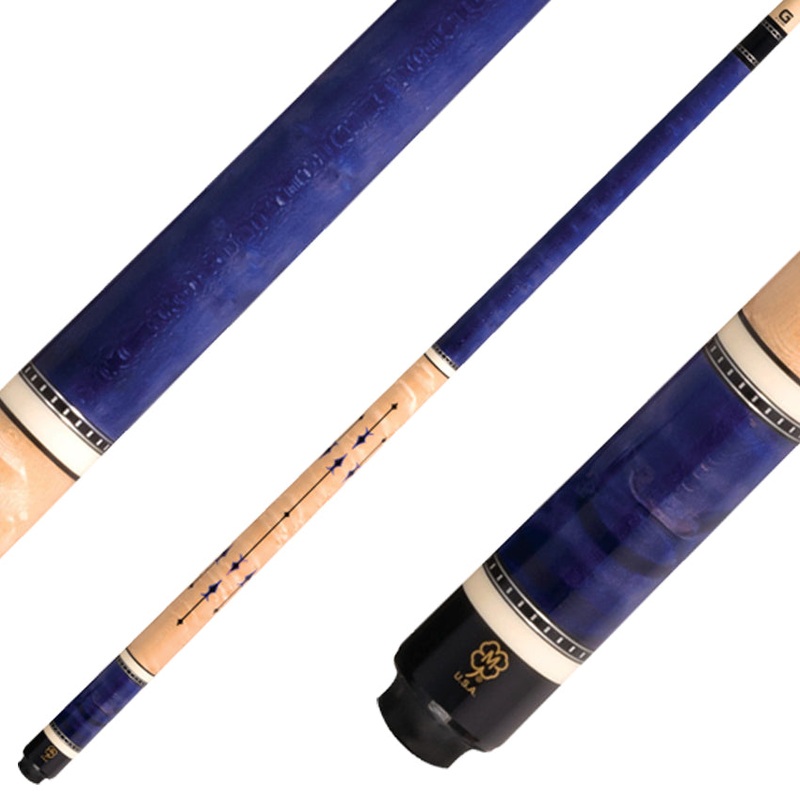 McDermott G418 G Series No Wrap Pool Cue – Purple Stained Maple with Birdseye Maple No Wrap handle