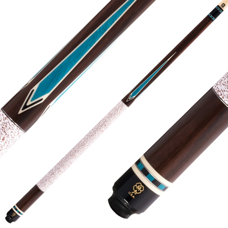 McDermott G426 G Series Pool Cue – Rosewood with Turquoise Juma Gem Points and Irish Linen Wrap