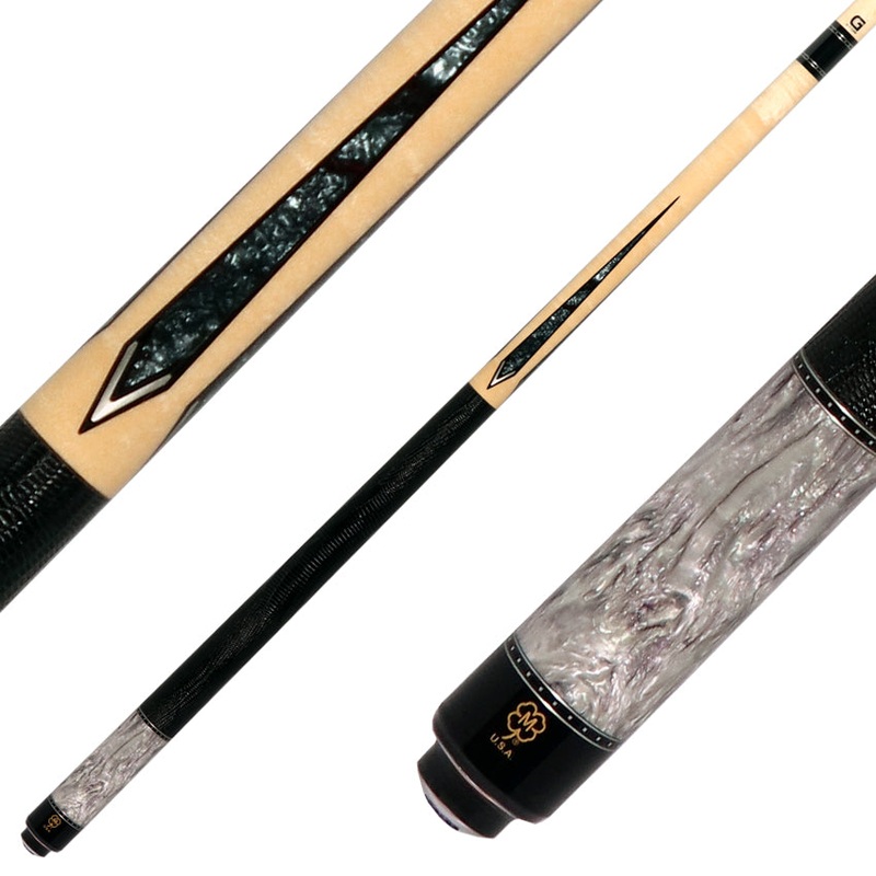 McDermott G430 G Series Pool Cue – Birdseye Maple with Purple Pearl Points and Lizard Leather Wrap