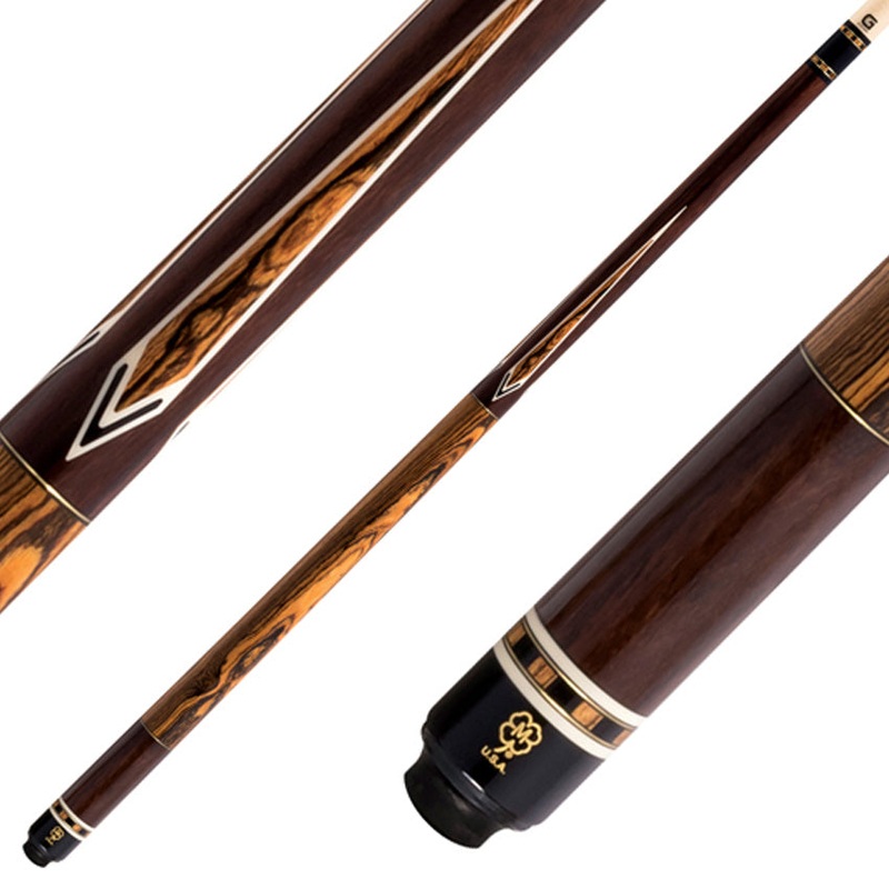 McDermott G520 G Series No Wrap Pool Cue – Rosewood with Bocote Points and Wrap Section