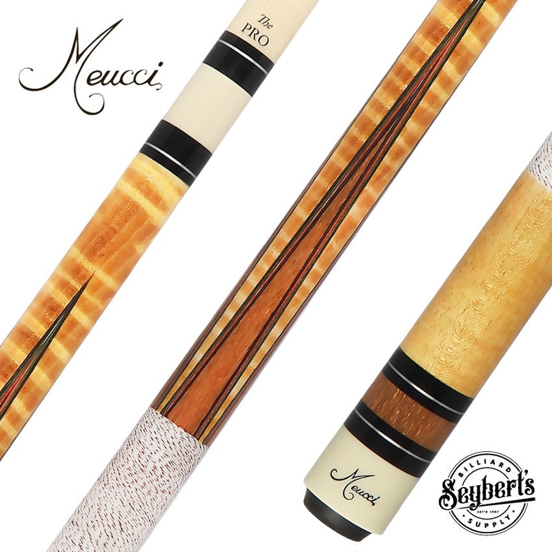 Meucci ECHO-1 Pool Cue – Curly Maple with Tulipwood Points and “The Pro” Shaft