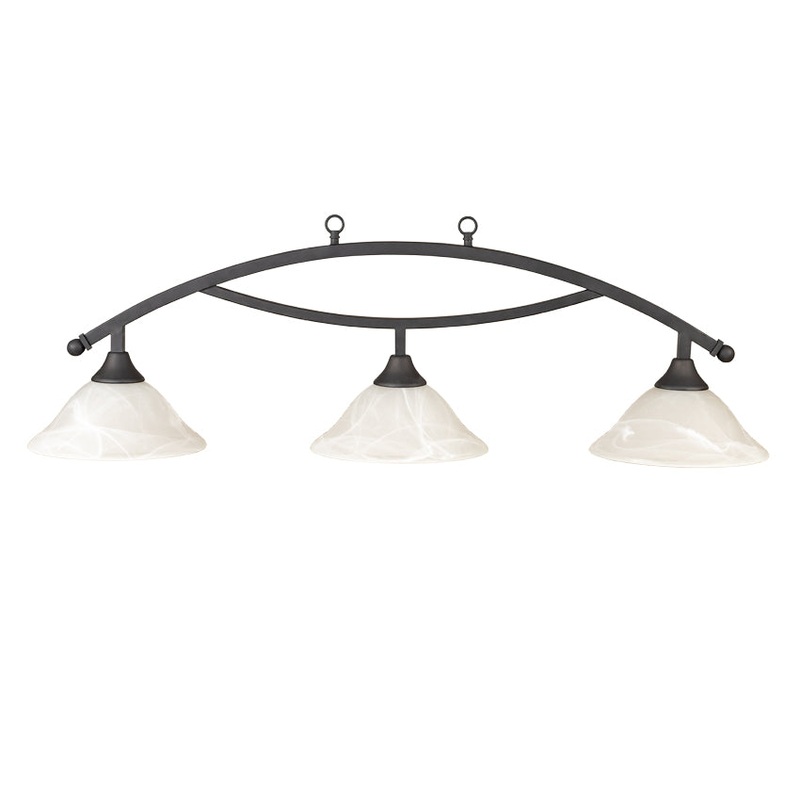 Presidential Billiards Contemporary Pool Table Light – Matte Black with Frosted White Glass Shades