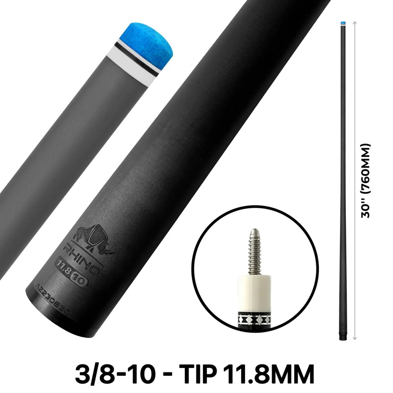 Rhino – 30″ – 3/8 x 10 Carbon Pool Cue Single Shaft – 11.8mm