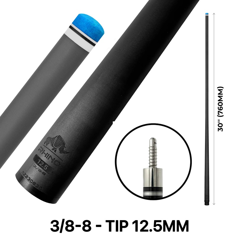 Rhino – 30″ – 3/8 x 8 Carbon Pool Cue Single Shaft – 12.5mm