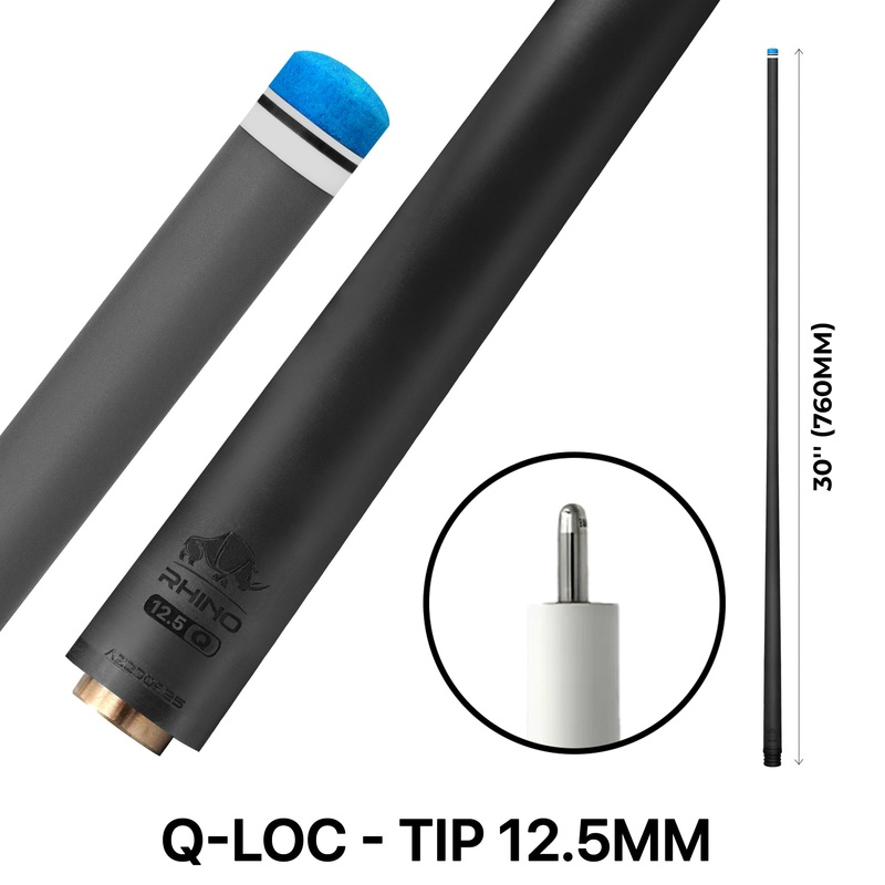 Rhino – 30″ – Q-Loc Carbon Pool Cue Single Shaft – 12.5mm