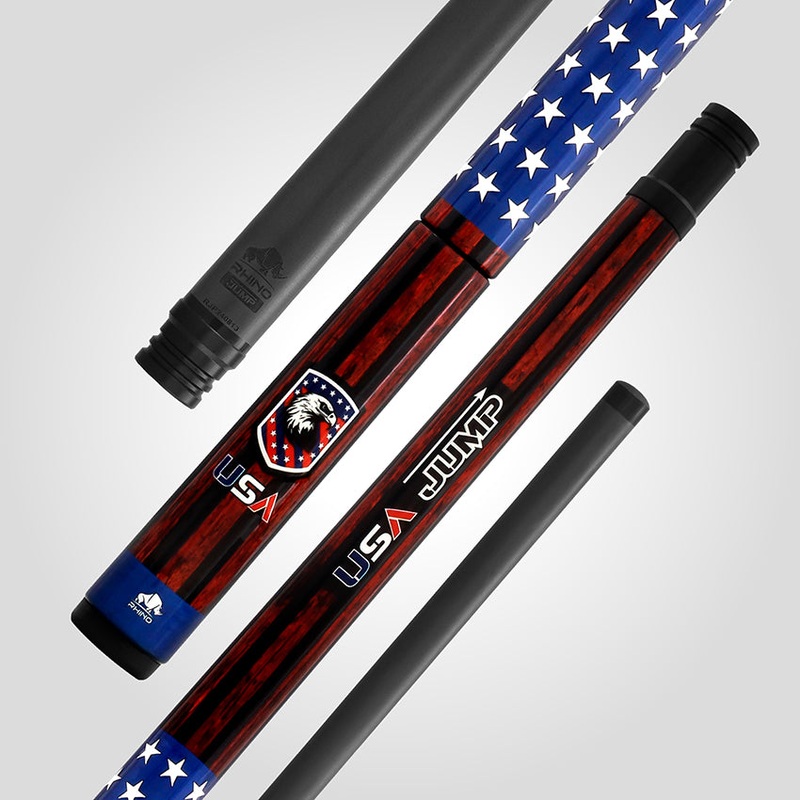 Rhino RCJMPVOYUSA Voyager Series Carbon Jump Cue – USA Flag