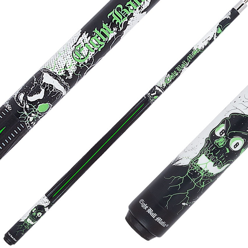 Eight Ball Mafia EBM21 Play Cue – Lime Green Skulls