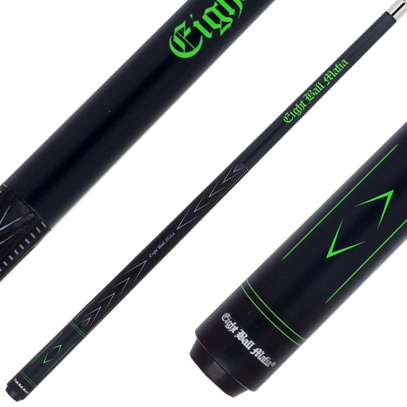 Eight Ball Mafia EBMBK02 Break Cue – Black and Green Matte Finish