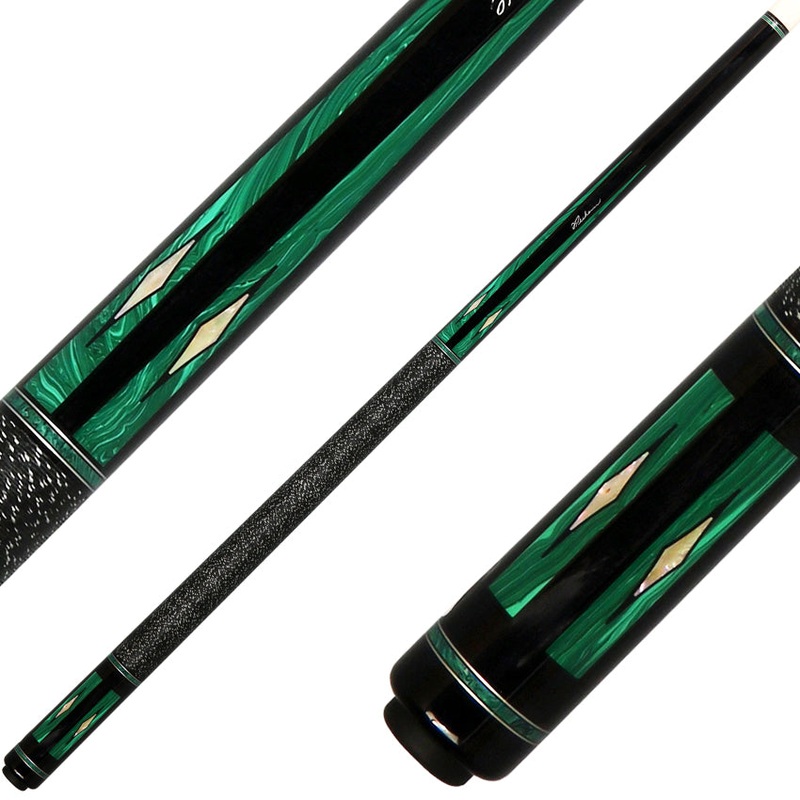 J Pechauer P18N Pro Series Pool Cue – Ebony Stain with Malachite Points