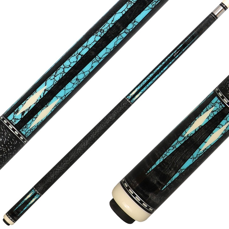 J Pechauer P19C-TQ Pro Series Pool Cue – Ebony Stain with Turquoise Points