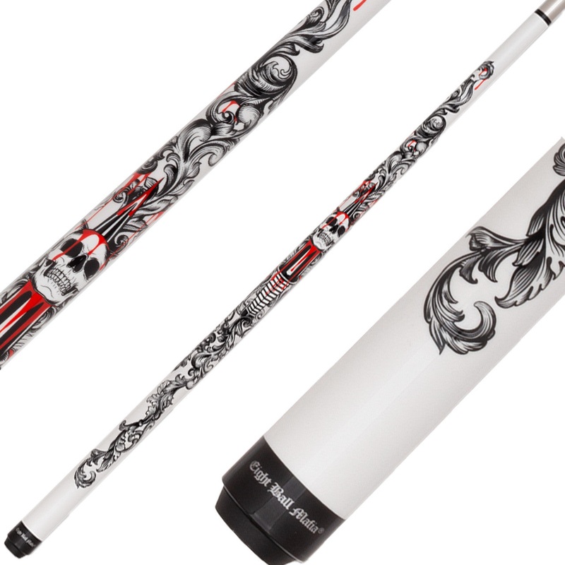 Eight Ball Mafia EBM33 Cue – White with Skull Design