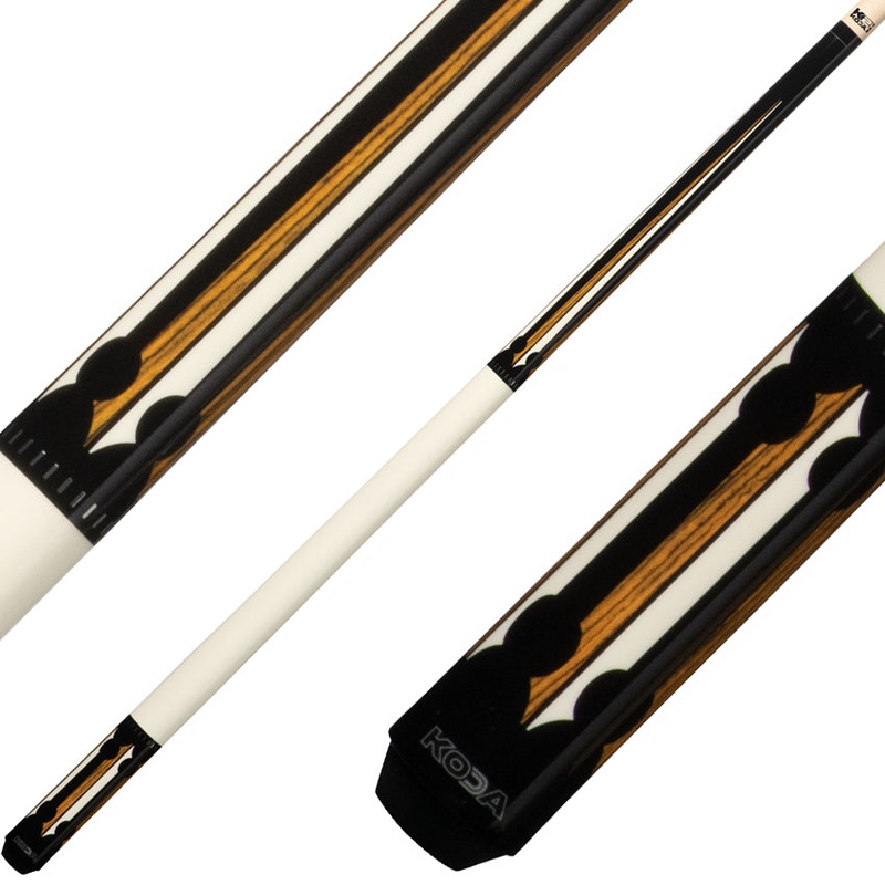 K2 KL130 Pool Cue – Black/White and Bocote Graphic with 12.5mm LD Shaft