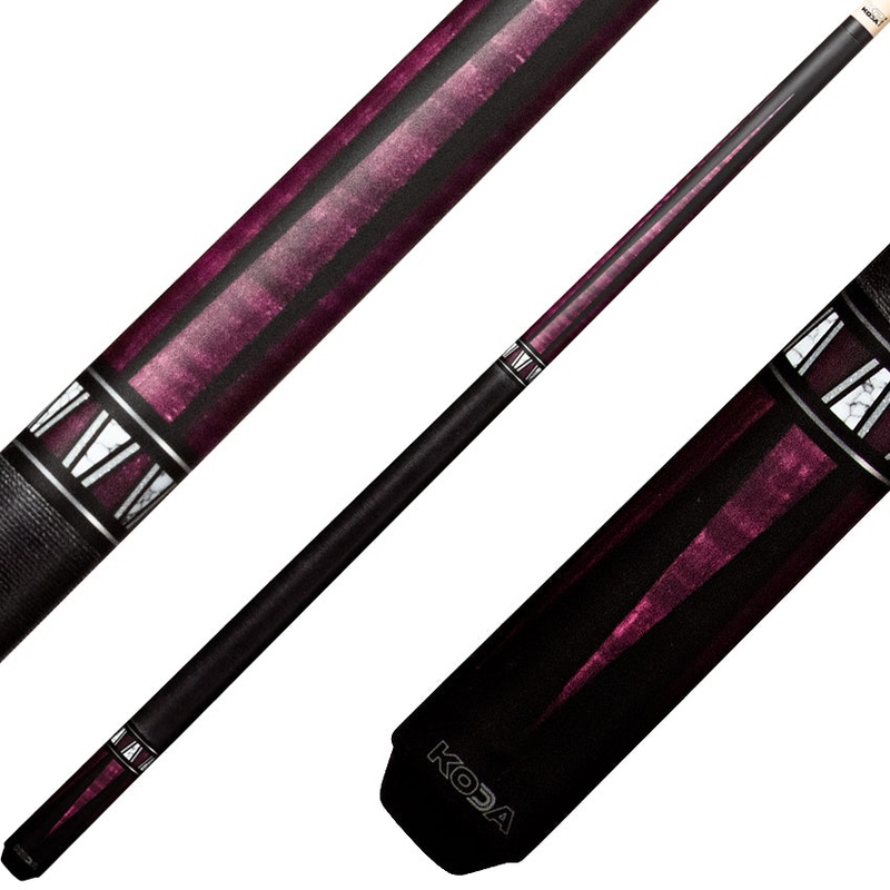 K2 KL170 Pool Cue – 4 Point Matte Black and Purple Graphic with 11.75mm LD Shaft