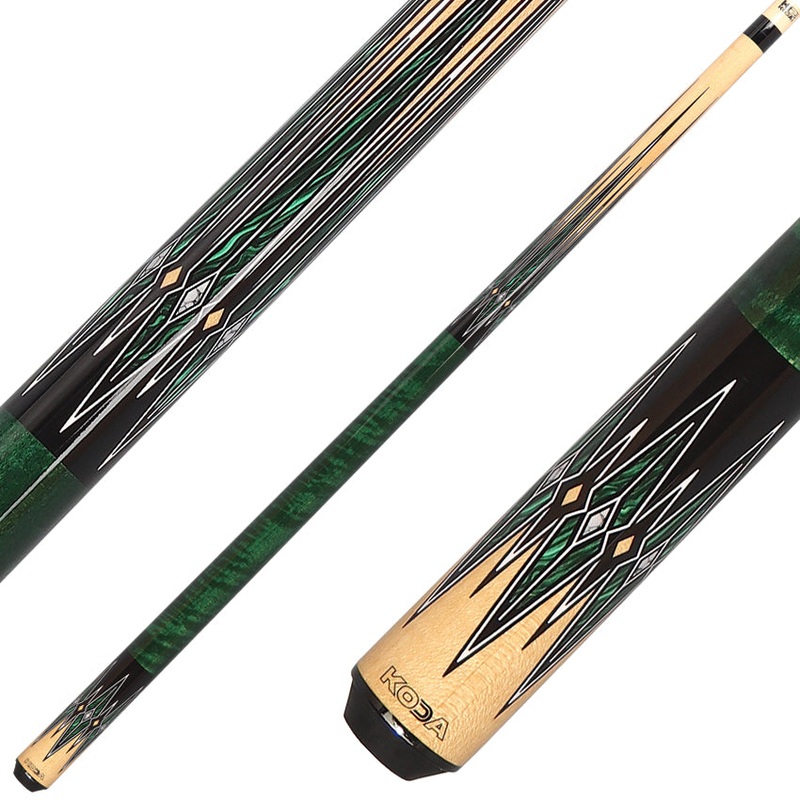K2 KL180 Pool Cue – 8 Point Natural/Green/Black Graphic with 12.50mm LD Shaft