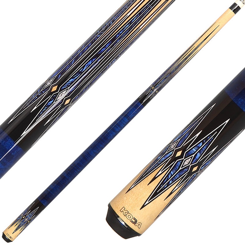 K2 KL181 Pool Cue – 8 Point Blue/Black/Natural Graphic with 12.50mm LD Shaft