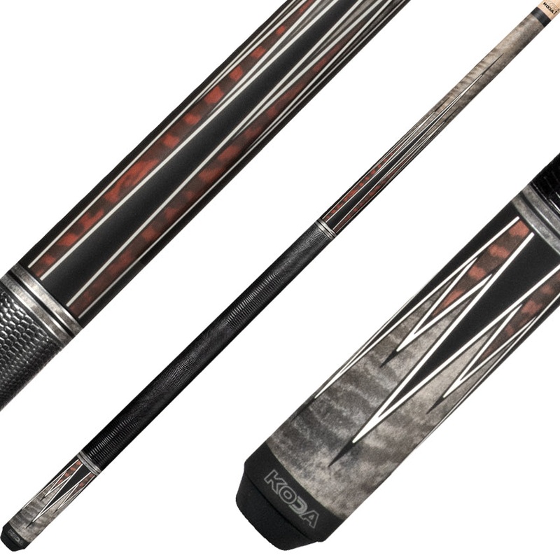 K2 KL182 Pool Cue – 8 Point Matte Grey Snake Graphic with 11.75mm LD Shaft
