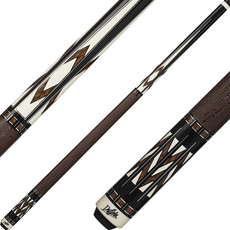 Dufferin D-SE52 Pool Cue – Brown and Black with Leather Wrap