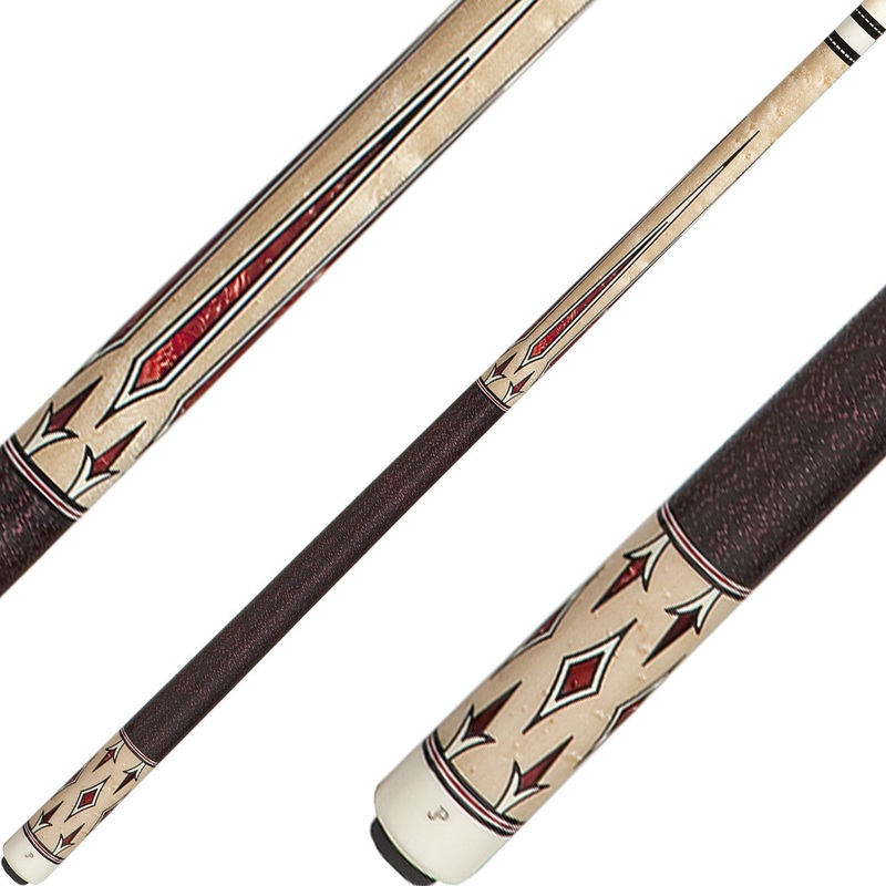 J Pechauer JP23S Cue – Red Pearl Points