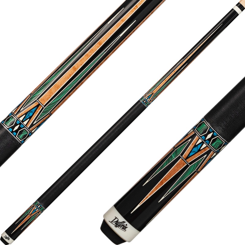 Dufferin D-SE49 Pool Cue – Black and Green Malachite