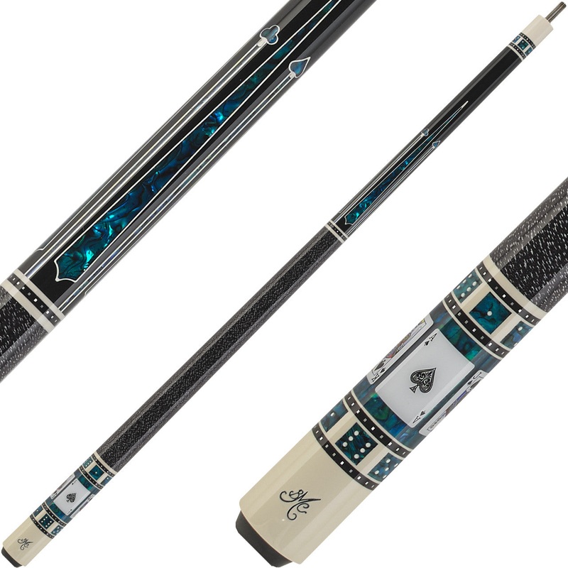 Meucci  BMC3BKPRO Casino Cue – Black With Blue Royal Flush