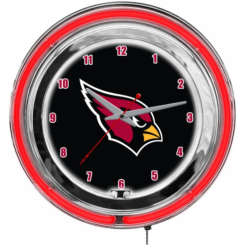 Arizona Cardinals Clock Neon 14″