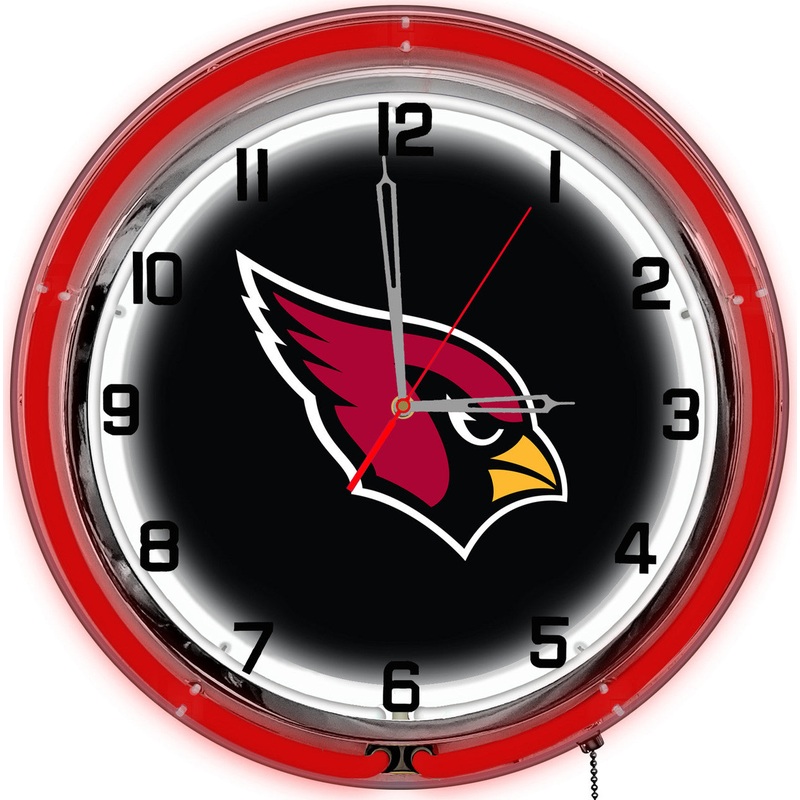 Arizona Cardinals Clock Neon 18″