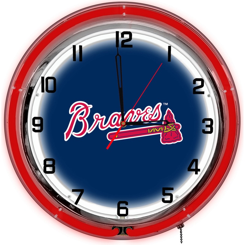 Atlanta Braves Clock Neon 18″