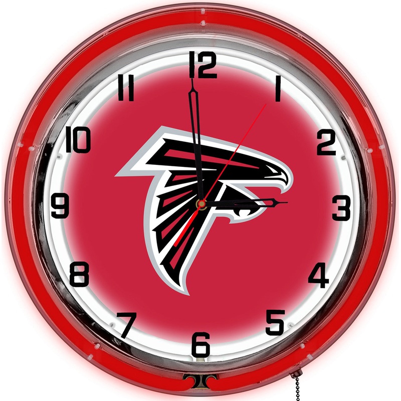 Atlanta Falcons Clock Neon 18″