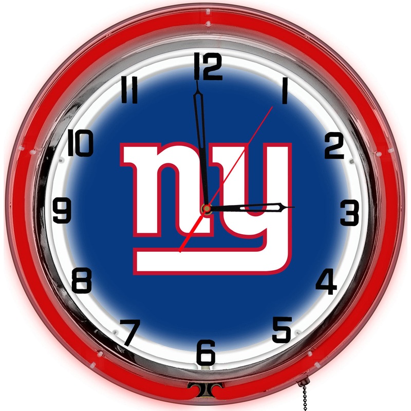 New York Giants Clock Neon 18″